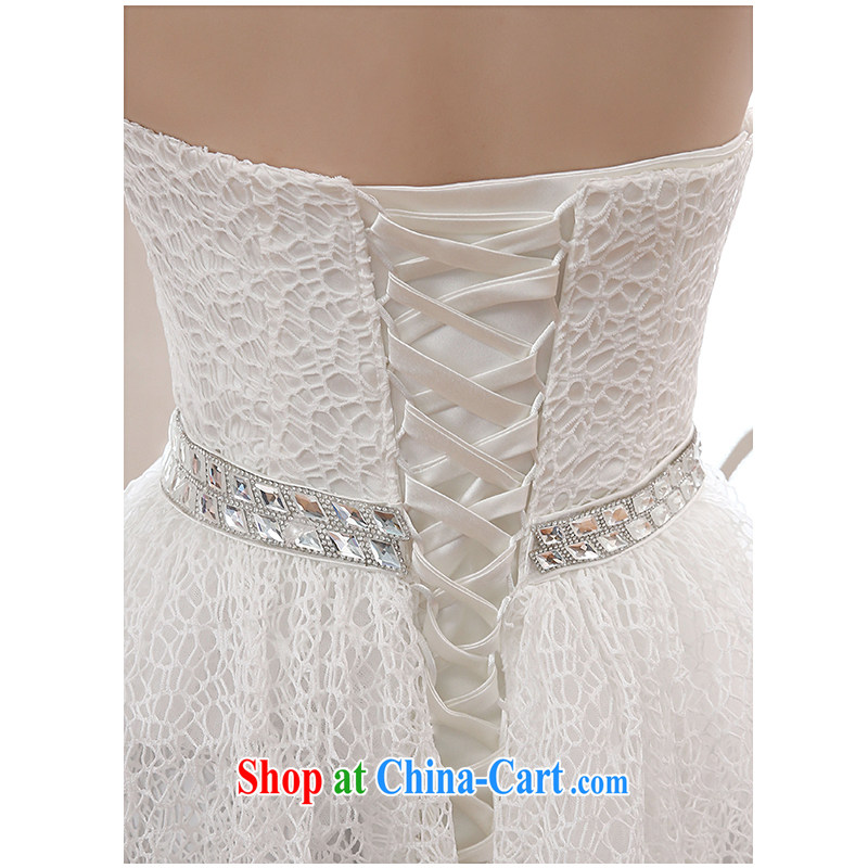 New bare chest beauty crowsfoot translucent front Short, Long lace wedding toast service graphics thin large code tie-package and stylish small tail with drill bridal wedding white customizable, beautiful yarn (nameilisha), online shopping