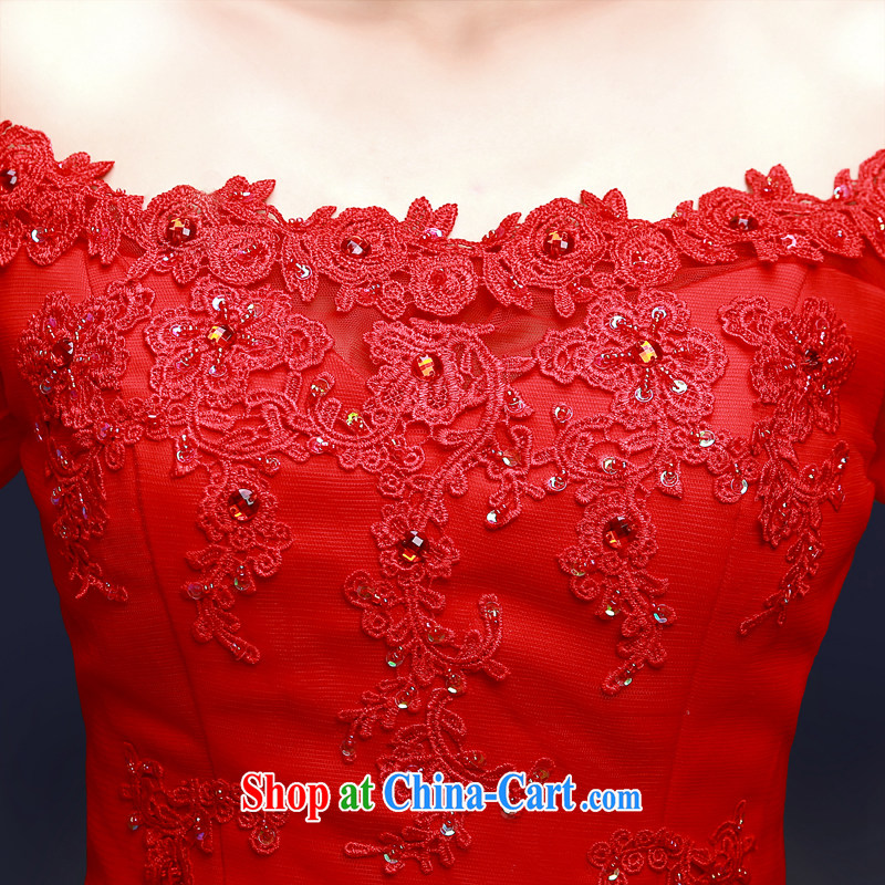 Kou Connie original Red wedding dresses new 2015 spring and summer-won a field in shoulder cuff alignment, bridal lace lace manually the Pearl River Delta (PRD home beauty by tail simple alignment to tailor-made final 7 days, Kou Ni (JIAONI), online shopp