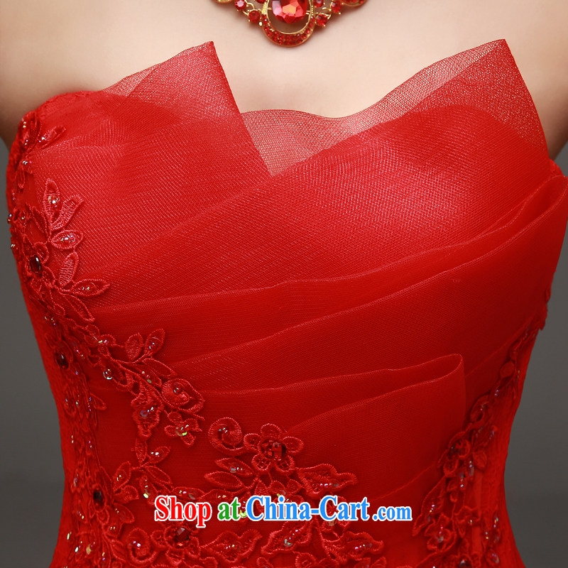 Kou Connie red wedding dresses 2015 spring and summer bare chest Korean-style the waist graphics thin with simple marriages shaggy dress women fashion new summer buds with red white tailored final 7 days, Kou Connie (JIAONI), online shopping