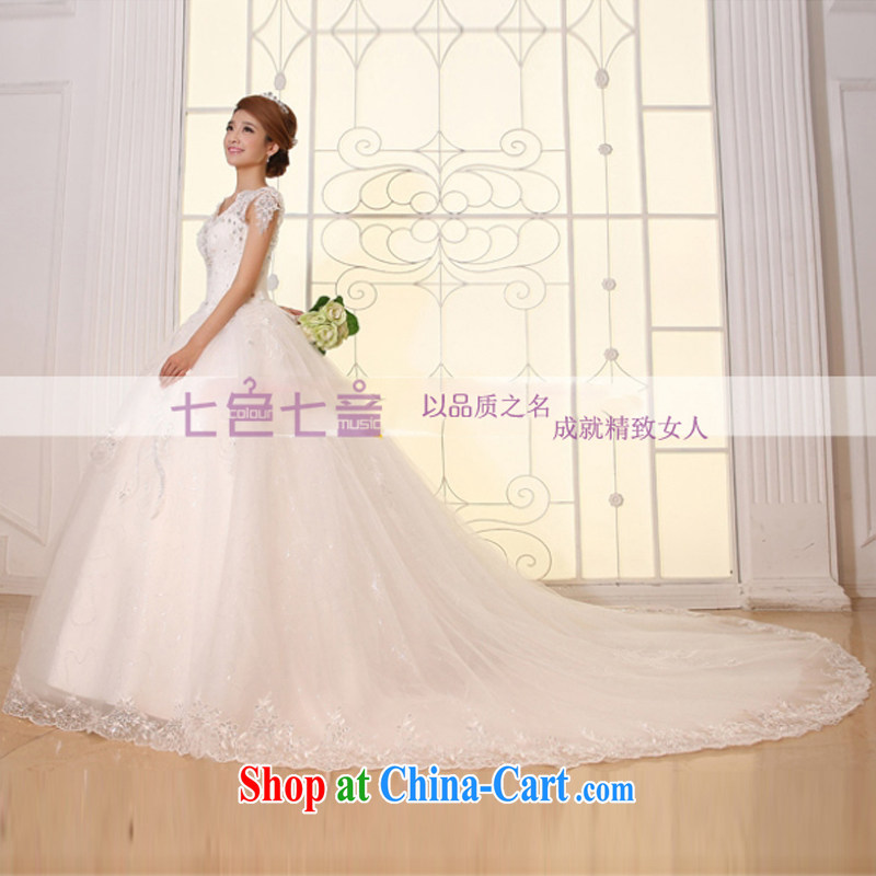 7 color 7 tone antique Korean version 2015 white new stylish lace, with light V collar women wedding dresses H 030 white tail tailor (final), 7 color 7 tone, shopping on the Internet