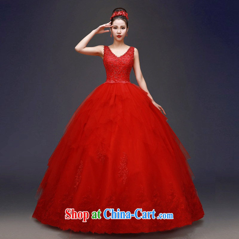 Kou Connie original red with wedding Korean-style double-shoulder red wedding dresses 2015 new spring and summer V collar graphics thin minimalist with shaggy skirts hunsh red tailored final 7 days, Kou (JIAONI), online shopping