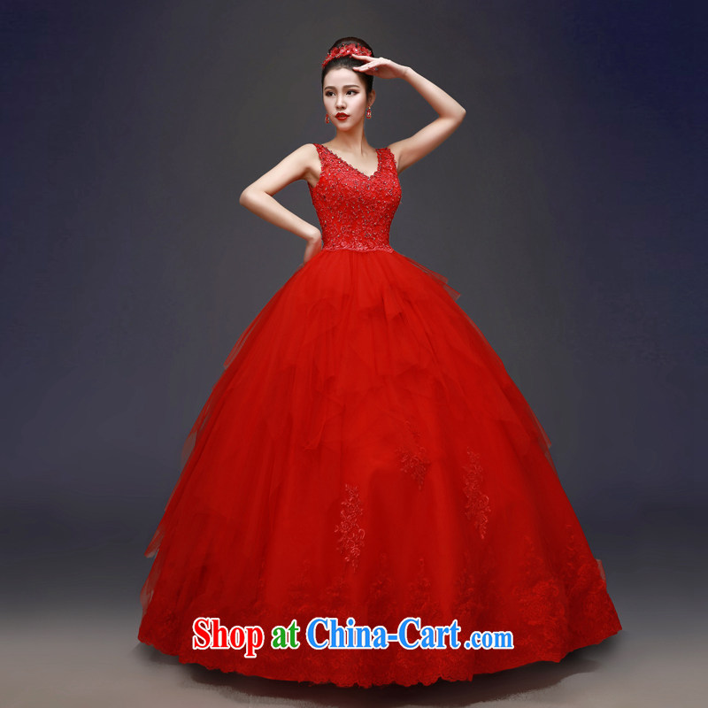 Kou Connie original red with wedding Korean-style double-shoulder red wedding dresses 2015 new spring and summer V collar graphics thin minimalist with shaggy skirts hunsh red tailored final 7 days, Kou (JIAONI), online shopping
