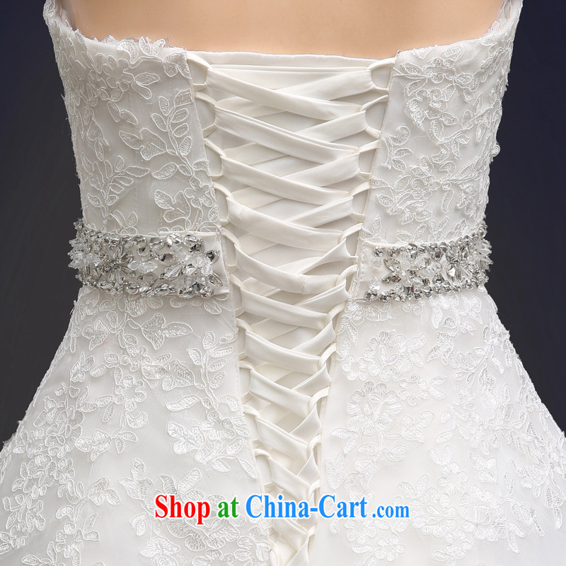 In Europe and the waist A with new wedding dresses summer 2015 new Korean layout double-shoulder with bridal graphics thin the field shoulder wedding white lace-work after the Pearl River Delta (PRD and stylish white tailored final 7 days, Kou (JIAONI), o