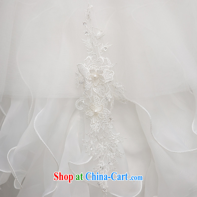 Double-shoulder wedding dresses shaggy dress Spring Summer new 2015 luxury lace with graphics thin strap luxury big V collar double-shoulder strap with simple conventions, wedding white tailored final 7 days, Kou (JIAONI), and, on-line shopping