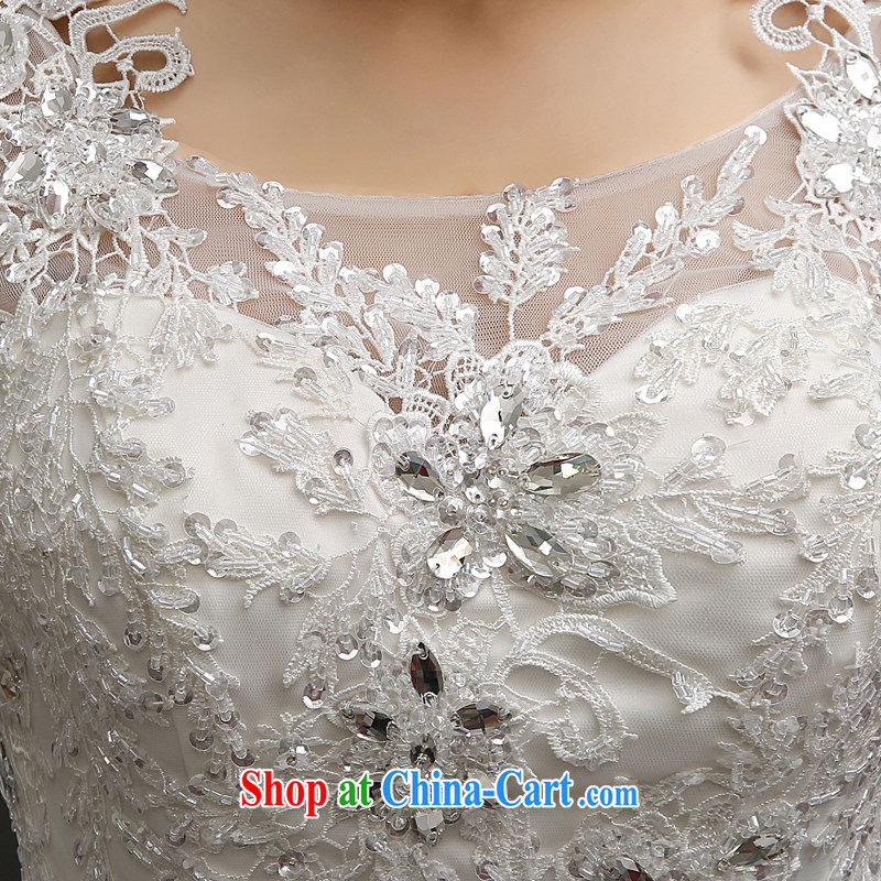 Double-shoulder wedding dresses shaggy dress Spring Summer new 2015 luxury lace with graphics thin strap luxury big V collar double-shoulder strap with simple conventions, wedding white tailored final 7 days, Kou (JIAONI), and, on-line shopping