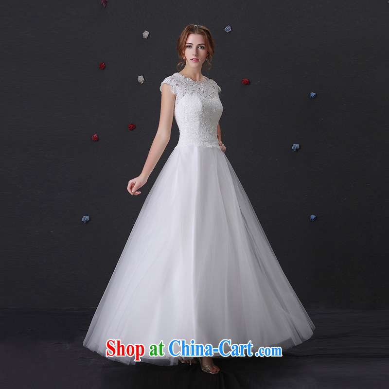 DressilyMe custom wedding dresses 2015 wedding dresses spring and summer new retro simplicity lace Princess shaggy skirts sunken shoulder cuff tail larger ivory - out of stock XL
