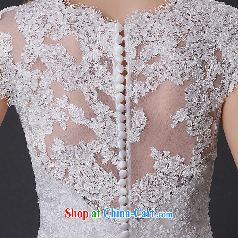DressilyMe custom wedding dresses 2015 wedding dresses spring and summer new retro simplicity lace Princess shaggy skirts sunken shoulder cuff tail larger ivory - out of stock XL, DRESSILY ME OCCASIONS WEAR ON - LINE, shopping on the Internet