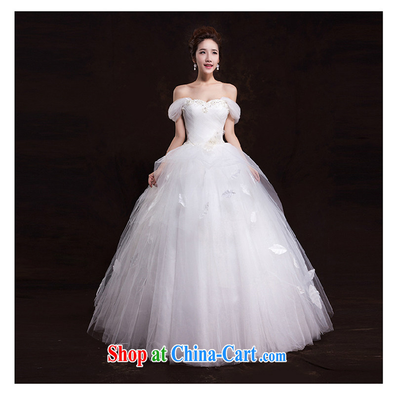 White home about wedding dresses new 2015 luxury one shoulder-tail with Princess double-shoulder wedding upscale Princess alignment, and tailor-made contact Customer Service