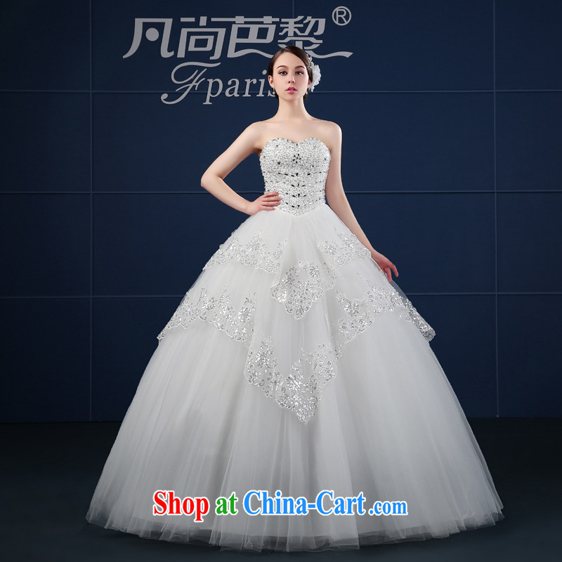 wedding dresses 2015 new spring and summer Korean version of the greater code drill Sau San video thin wiped his chest, bride, wedding summer white XXL