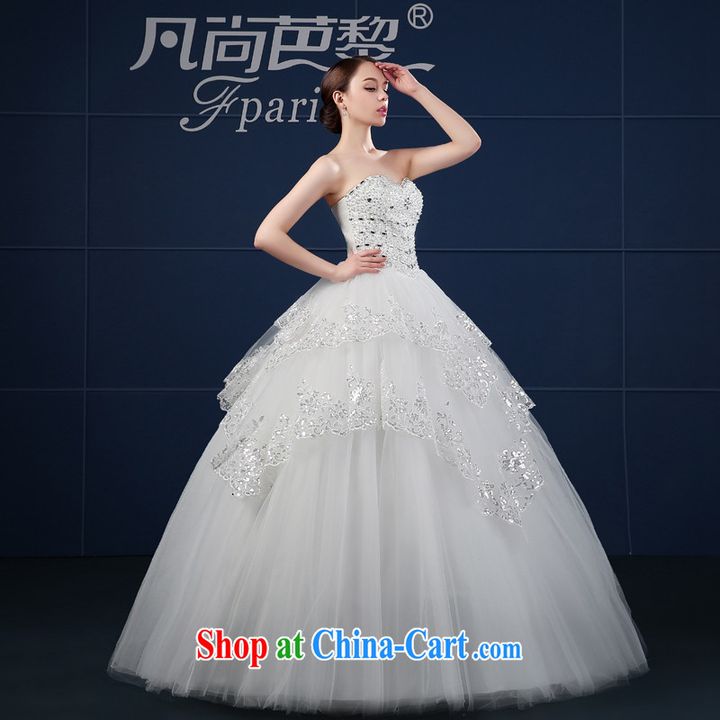 wedding dresses 2015 new spring and summer Korean version of the greater code drill cultivating graphics thin wiped his chest, bride, wedding summer white XXL, where hip hop is Lai (FSUNPARES), online shopping