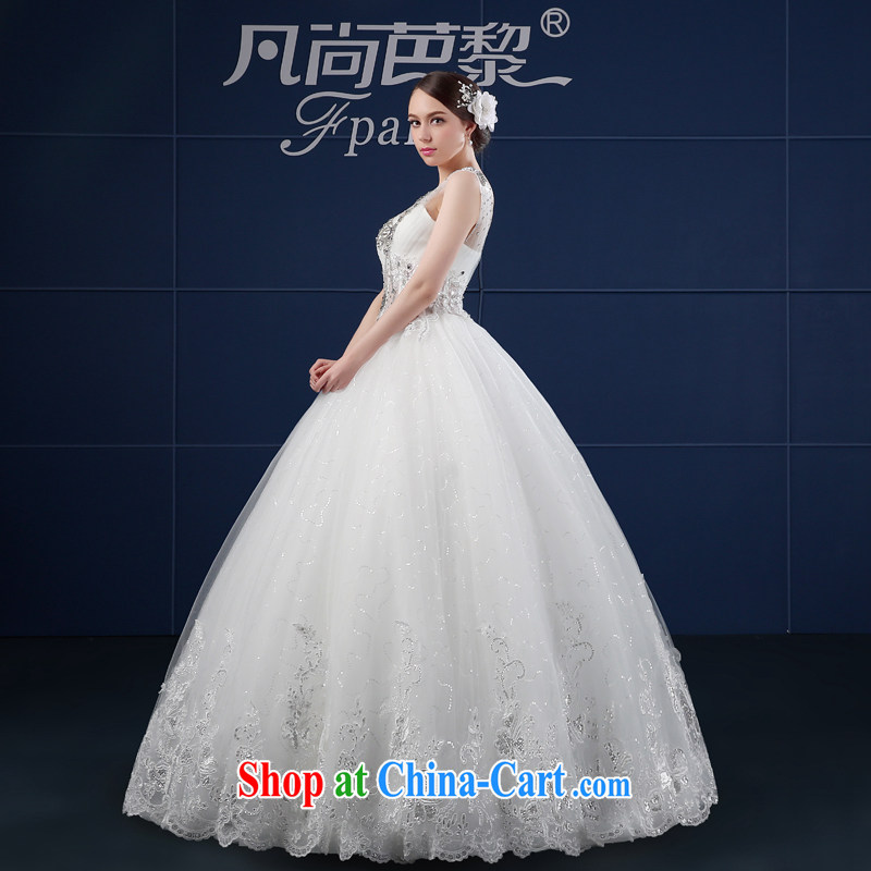 Double-shoulder wedding dresses 2015 new spring and summer Korean large, minimalist beauty custom alignment, bridal wedding summer white XXL, where Barbara is Lai (FSUNPARES), online shopping