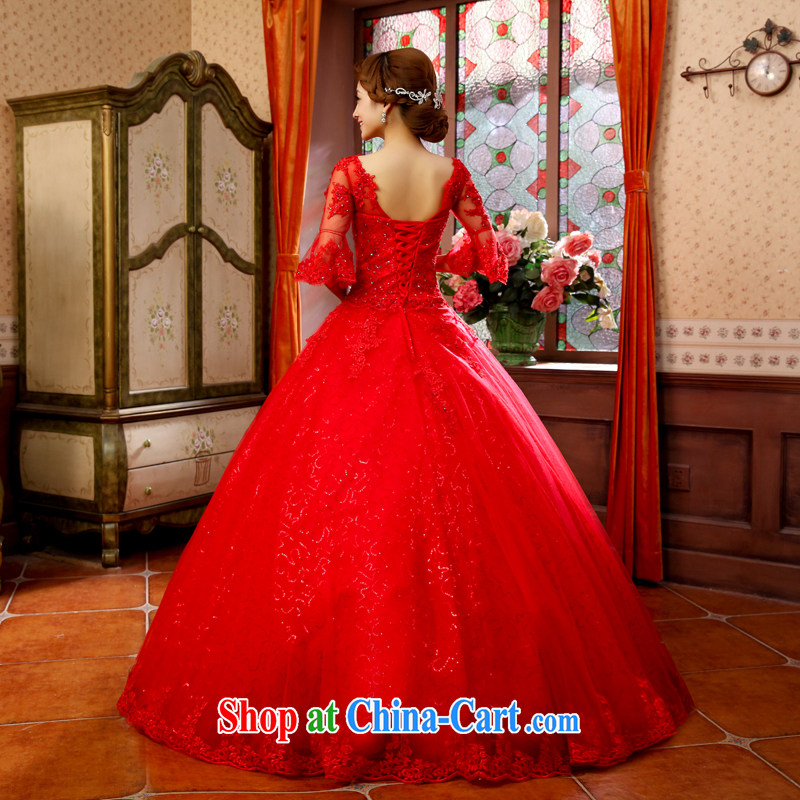 Focus in her sleeve red wedding dresses 2015 spring and summer new paragraph to align the code thick MM shaggy dress pregnant women bridal hunsha white with red yarn is tailored to final 7 days, Kou Ni (JIAONI), and on-line shopping
