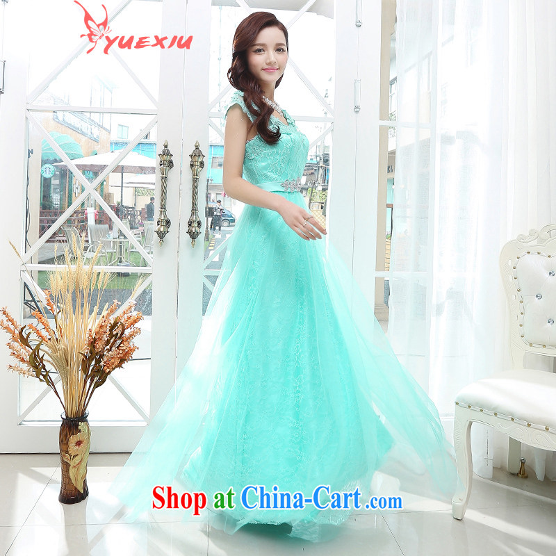 To show bridal wedding dress 2015 new stylish V collar wrapped around his chest bows beauty serving women show their dresses HC 569 water blue XL, read, and the show, and online shopping