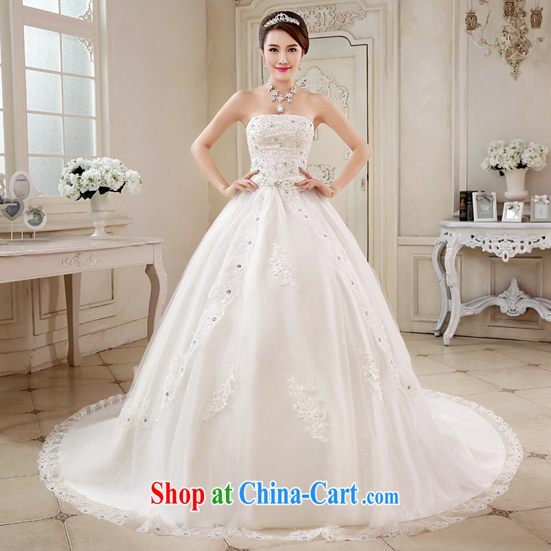 Bridal wedding dresses and the new, 2015 Korean-style spring wipe chest larger graphics thin lace manually set drill JNHS 0013 white tail tailored final 7 day