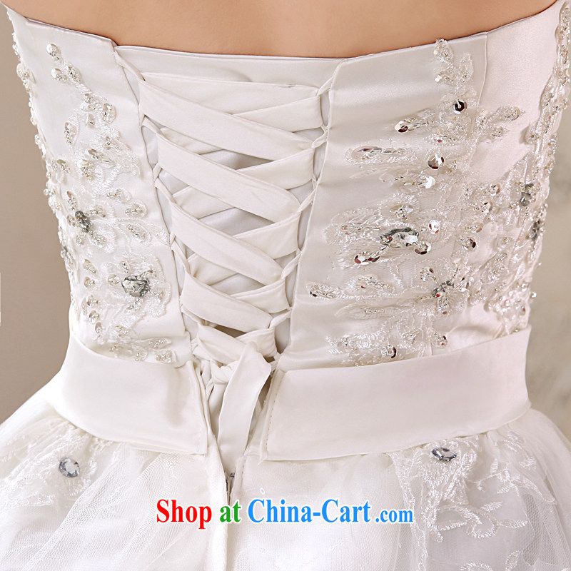 Bridal wedding dresses and tail, new 2015 Korean-style spring wipe chest larger graphics thin lace manually set drill JNHS 0013 white tail is tailored to final 7 days, Kou (JIAONI), online shopping