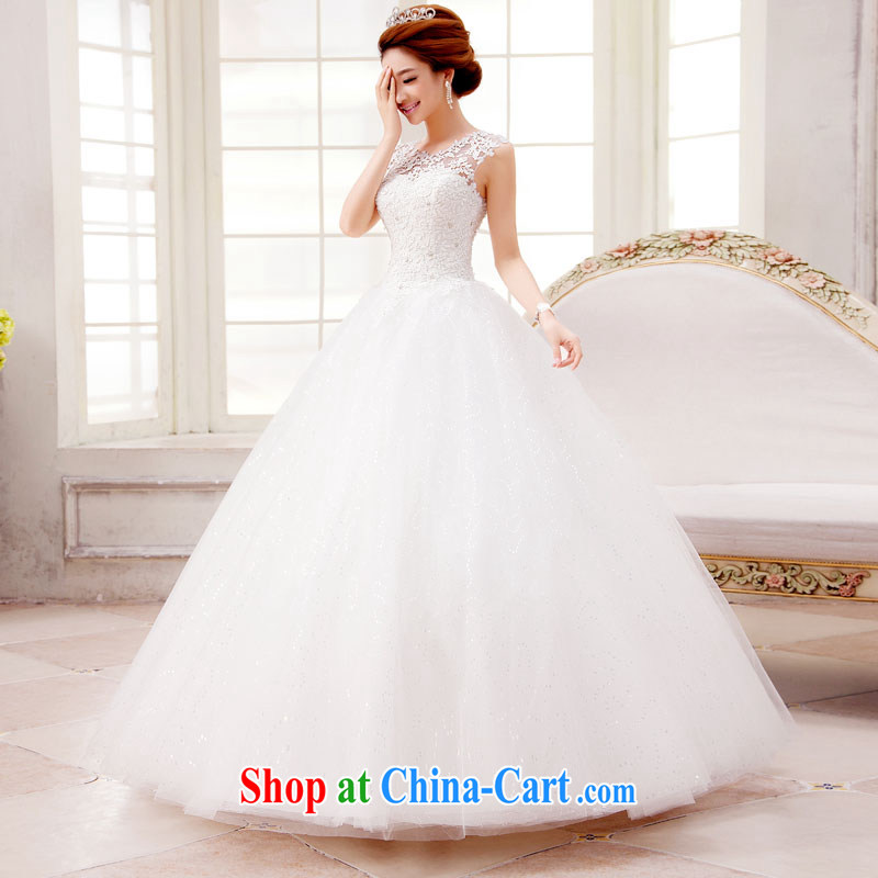 Kou Connie white with wedding dresses 2015 new spring and summer fashion round collar package shoulder Korean bridal double-shoulder type sleeveless large, white home yarn white tailored final 7 days, Kou (JIAONI), and, on-line shopping