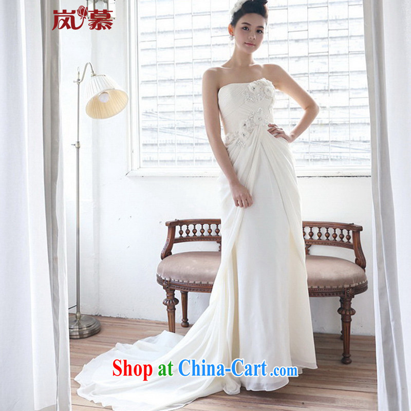 LAURELMARY sponsors the new Korean dress bridal new wedding dresses, bare chest small flowers nails Pearl dress banquet night ceremony clothing champagne color. Size, sponsors, and shopping on the Internet