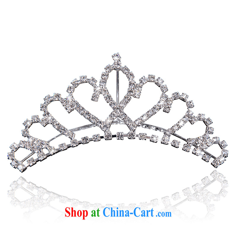 Bridal Crown heart-shaped Crowne Plaza Crowne Plaza in the comb Crown wedding jewelry and ornaments water drilling crown with white