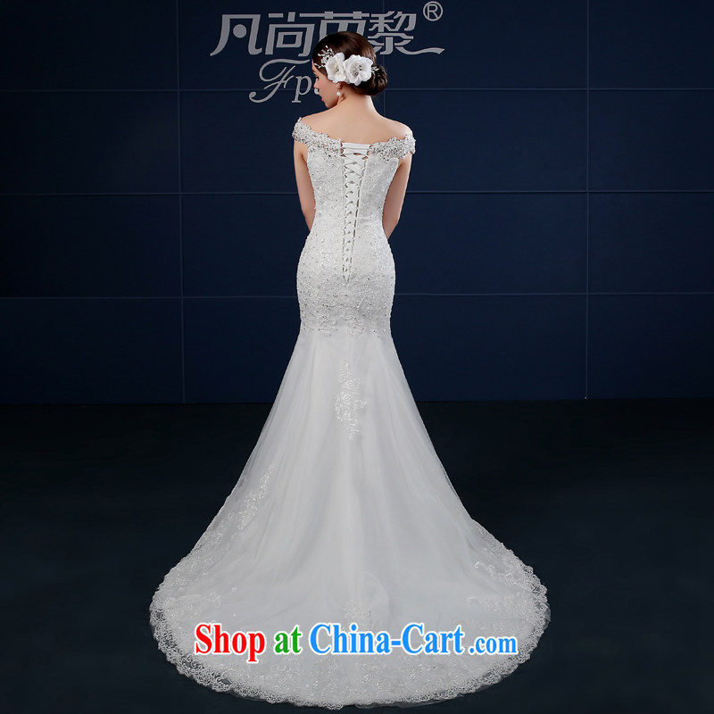 Bridal wedding dresses 2015 summer New Field shoulder-tail crowsfoot wedding summer cultivating Korean bridal shoulders minimalist white XXL, where there is hip hop Lai (FSUNPARES), and, on-line shopping