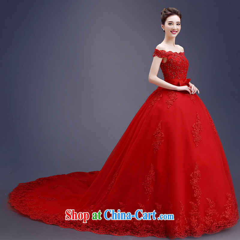 Kou Connie original Red Tail wedding 2015 spring and summer, the Korean word for shoulder strap beauty graphics thin brides with wedding-tail lace long-tail Red alignment to tailor-made final 7 days, Kou Ni (JIAONI), and, on-line shopping
