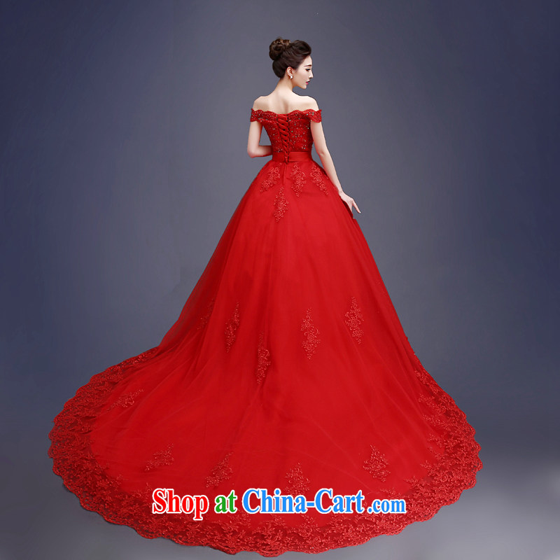 Kou Connie original Red Tail wedding 2015 spring and summer, the Korean word for shoulder strap beauty graphics thin brides with wedding-tail lace long-tail Red alignment to tailor-made final 7 days, Kou Ni (JIAONI), and, on-line shopping
