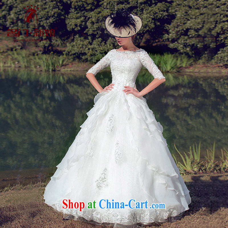 The bride's 2015 new retro Wedding Video thin the Field shoulder lace three-dimensional flowers shaggy Princess 562 7 sub-cuffs, tailored to the 20_