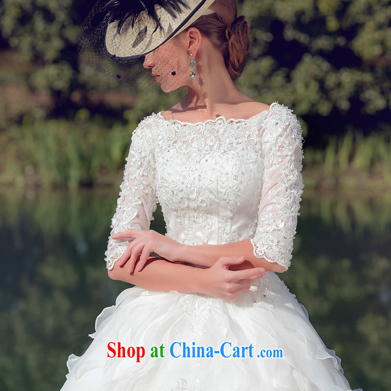 The bride's 2015 new retro Wedding Video thin the Field shoulder lace three-dimensional flowers shaggy Princess 562 7 sub-cuffs, tailored to the 20 per cent, of the bride, shopping on the Internet