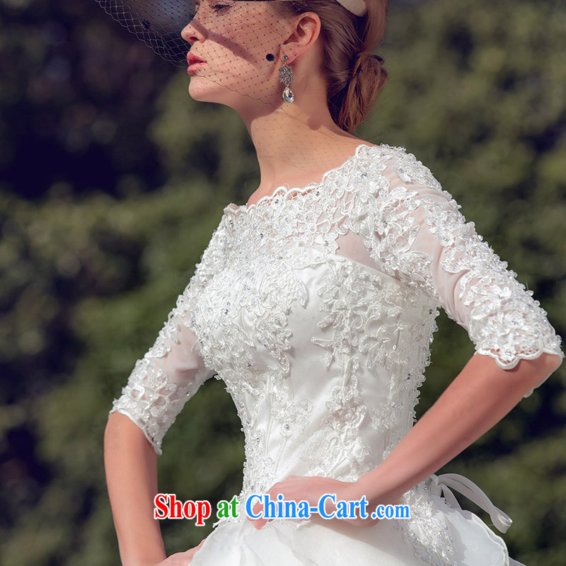 The bride's 2015 new retro Wedding Video thin the Field shoulder lace three-dimensional flowers shaggy Princess 562 7 sub-cuffs, tailored to the 20 per cent, of the bride, shopping on the Internet