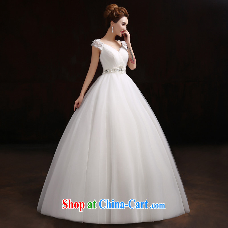 Pure bamboo love yarn yarn wedding dresses spring 2015 new Korean layout double-shoulder with custom bridal graphics thin the field shoulder wedding lace bridal back wedding white L, pure bamboo love yarn, shopping on the Internet