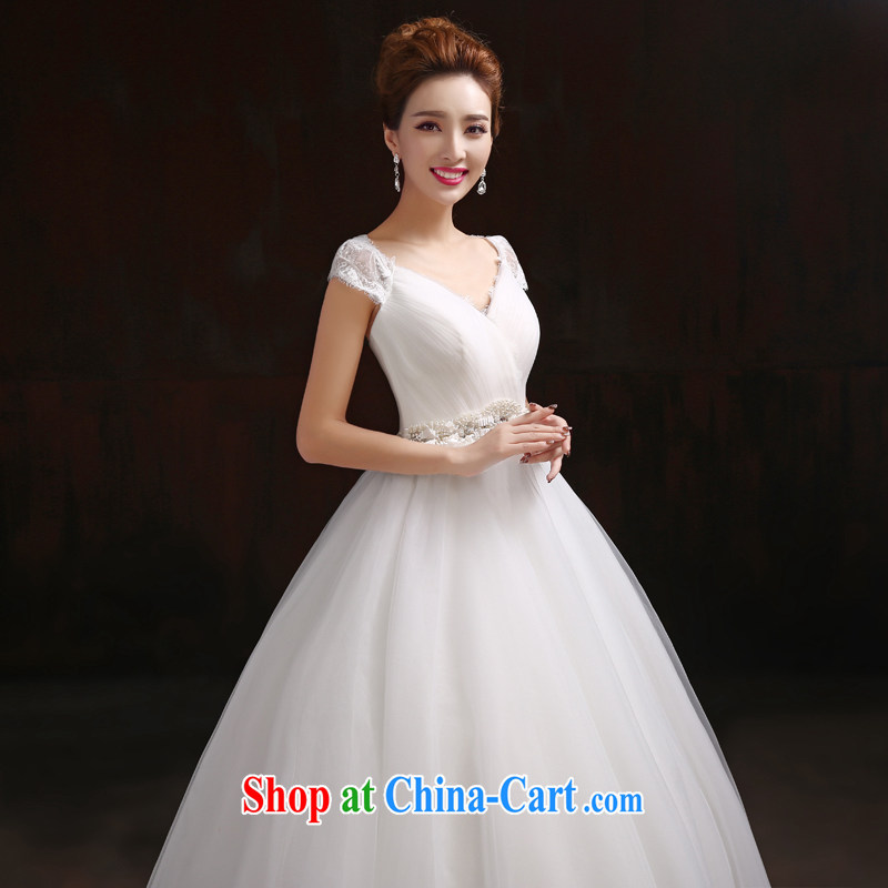 Pure bamboo love yarn yarn wedding dresses spring 2015 new Korean layout double-shoulder with custom bridal graphics thin the field shoulder wedding lace bridal back wedding white L, pure bamboo love yarn, shopping on the Internet