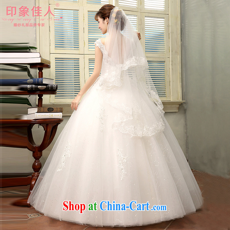Leigh impression bridal wedding dresses 2015 spring and summer new lace with wedding a shoulder Korean version the code beauty graphics thin H XL 1807, impressive lady, and shopping on the Internet
