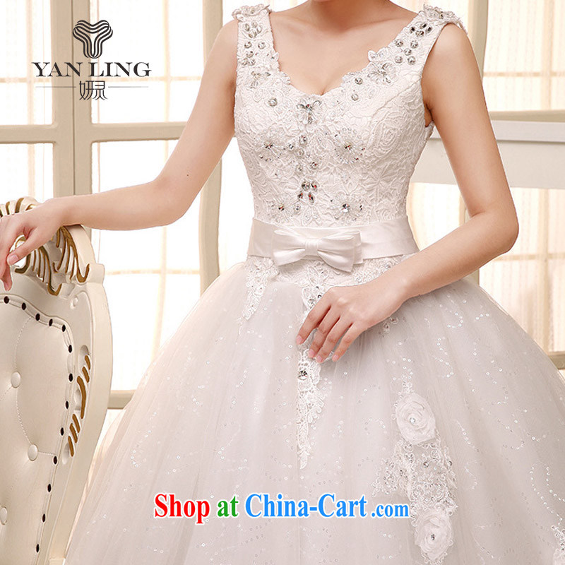 2015 exclusive fashion water-soluble lace the drill-shoulders V collar bridal wedding dresses HS 527 white XXL, her spirit, and shopping on the Internet