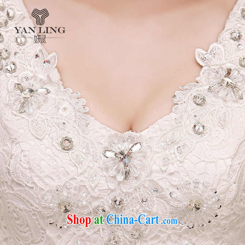 2015 exclusive fashion water-soluble lace the drill-shoulders V collar bridal wedding dresses HS 527 white XXL, her spirit, and shopping on the Internet