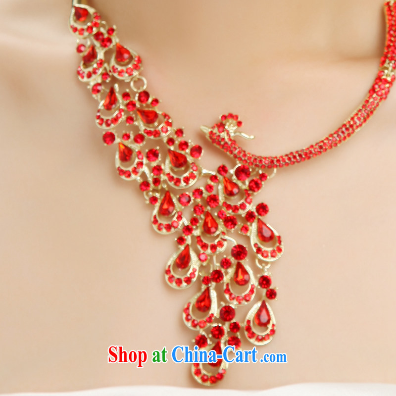 7-Color 7 tone New Red bridal crown and ornaments wedding dresses dresses jewelry accessories wedding jewelry hair accessories SP 002 Crown + necklace + ear fall are code, 7-Color 7 tone, shopping on the Internet