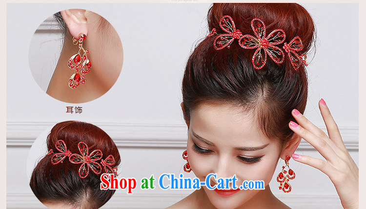 Beautiful ornaments 2015 new bridal red head-dress Deluxe Water drilling flowers Crown necklace earrings wedding jewelry red bridal headdress 040 pictures, price, brand platters! Elections are good character, the national distribution, so why buy now enjoy more preferential! Health