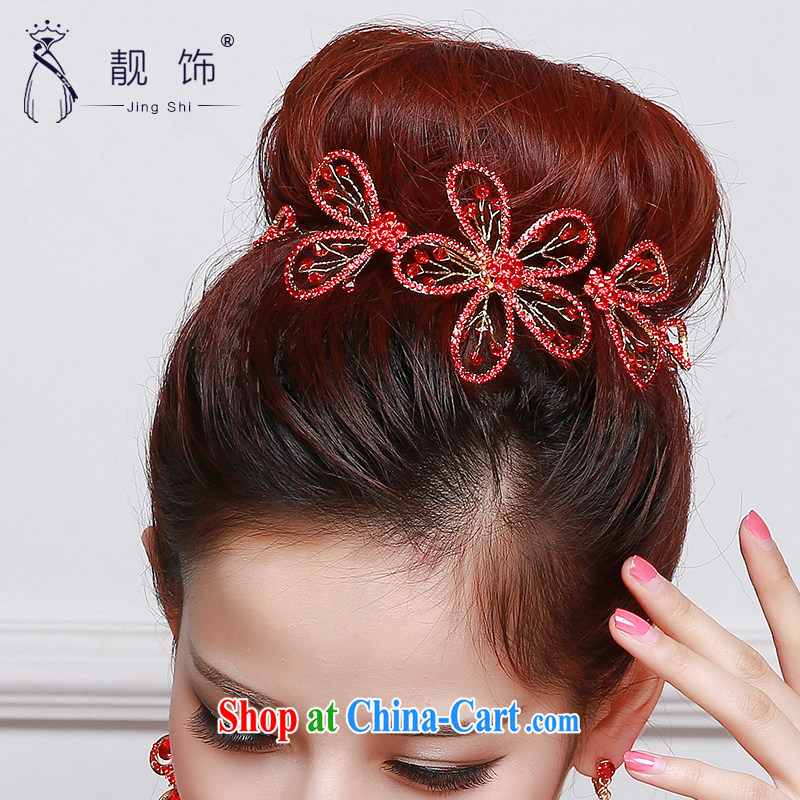 Beautiful ornaments 2015 new bridal red headdress Deluxe Water drilling flowers Crown necklace earrings wedding jewelry red bridal headdress 040, beautiful ornaments JinGSHi), and, on-line shopping