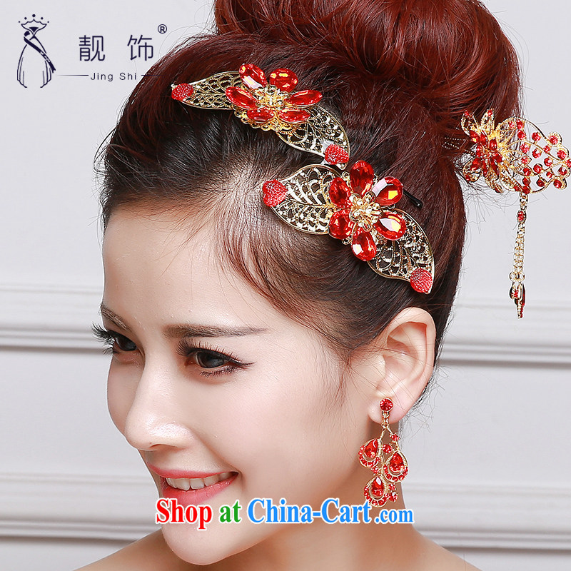 Beautiful ornaments 2015 new bridal red head-dress bow-tie Crown earrings dress dresses accessories accessories Red classic head-dress 046, beautiful ornaments JinGSHi), online shopping