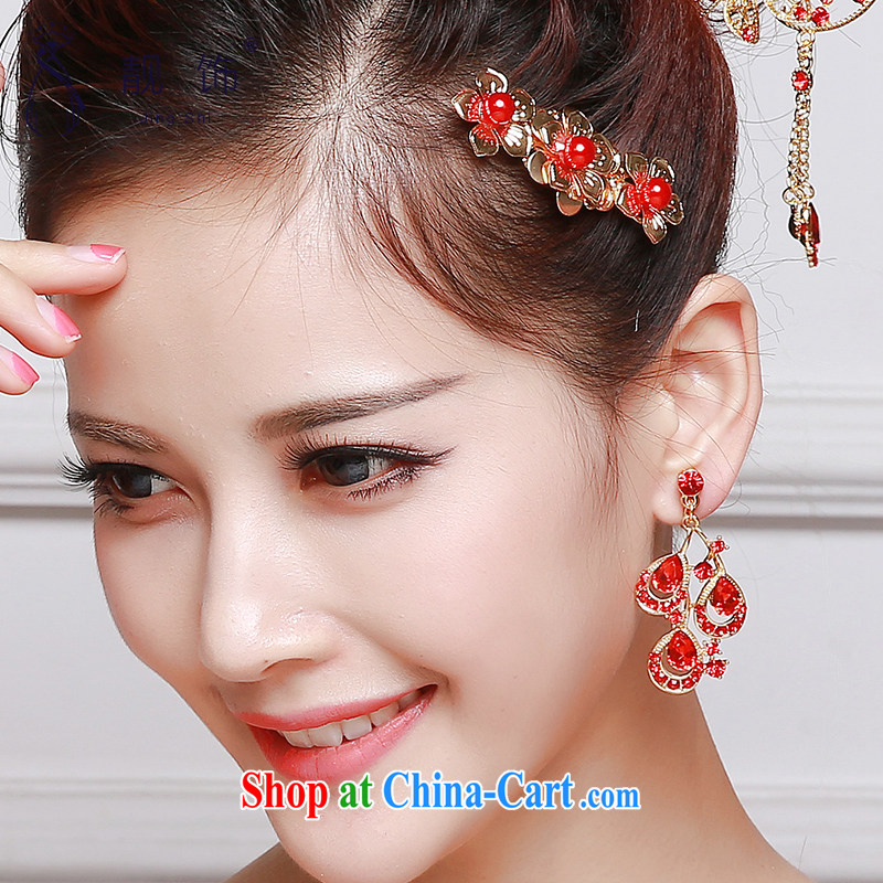 Beautiful ornaments 2015 new bridal red head-dress bow-tie Crown earrings dress dresses accessories accessories Red classic head-dress 047, beautiful ornaments JinGSHi), online shopping