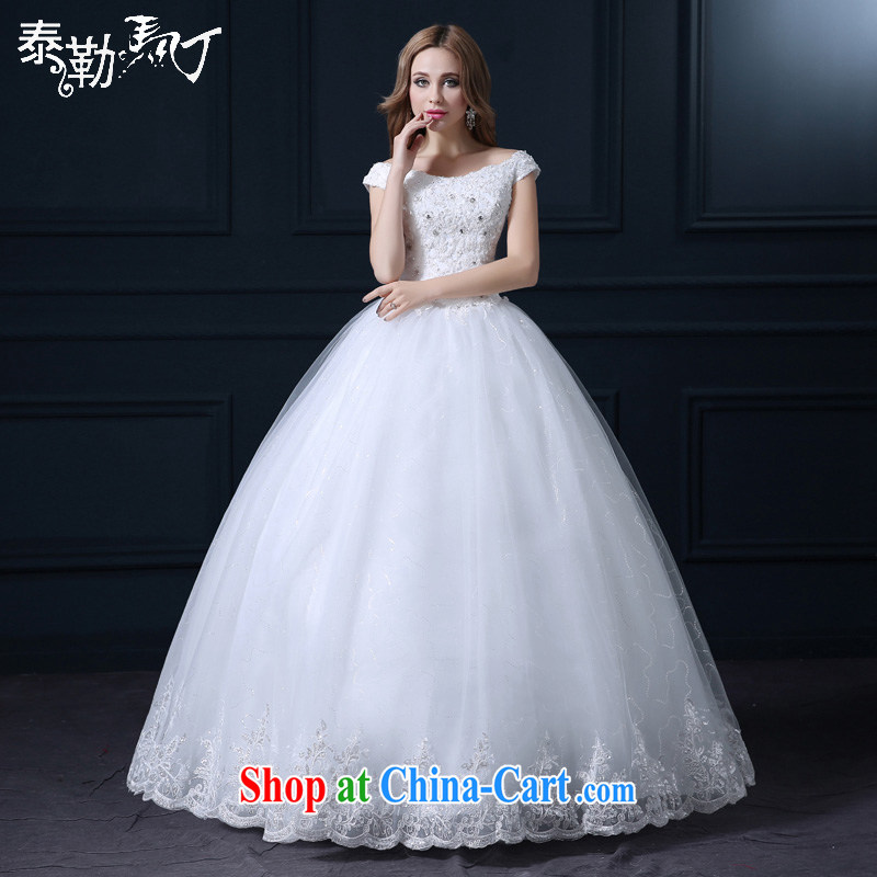 Taylor Martin 20,151 field shoulder wedding spring and summer, the Korean lace stylish beauty with bridal wedding canopy skirts white XL