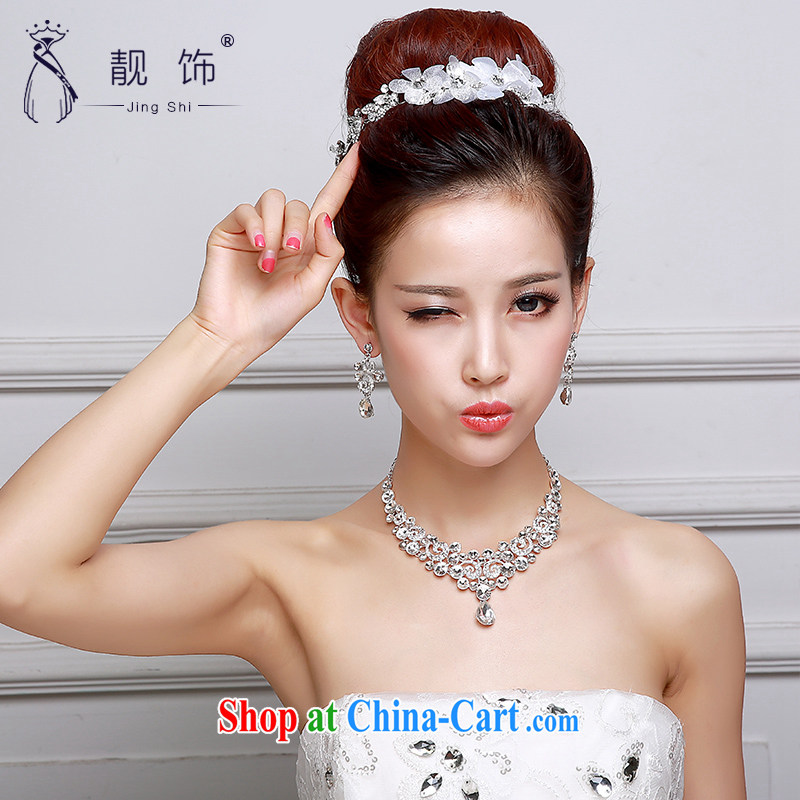 Beautiful ornaments 2015 new bridal head-dress necklace earrings 3-Piece wedding accessories white jewelry. Building supplies wedding dresses accessories bridal jewelry 016, beautiful ornaments JinGSHi), online shopping