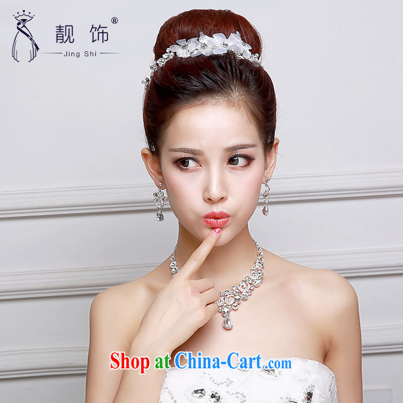 Beautiful ornaments 2015 new bridal head-dress necklace earrings 3-Piece wedding accessories white jewelry. Building supplies wedding dresses accessories bridal jewelry 016, beautiful ornaments JinGSHi), online shopping