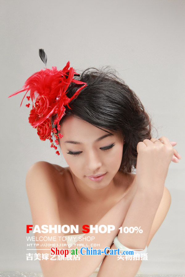 Bridal wedding dresses Accessories Kit Korean-style head-dress red silk flowers jewelry 2015 new Marriage and take red pictures, price, brand platters! Elections are good character, the national distribution, so why buy now enjoy more preferential! Health