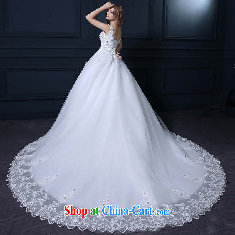 Martin Taylor 2015 tail wedding spring and summer, Japan, and South Korea wedding bridal wedding dress trendy, lace shoulders high-end bridal field shoulder-tail wedding dress white L, Taylor Martin (TAILEMARTIN), shopping on the Internet