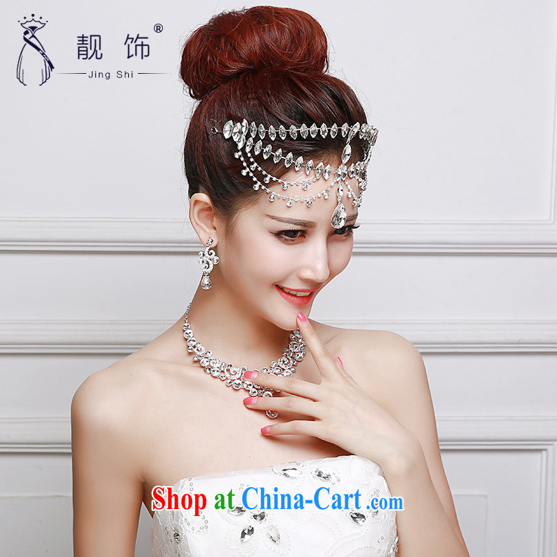 Beautiful ornaments 2015 new bridal jewelry Deluxe Water drilling ring Crown necklace earrings 3-Piece wedding accessories Crown suite 063, beautiful ornaments JinGSHi), shopping on the Internet