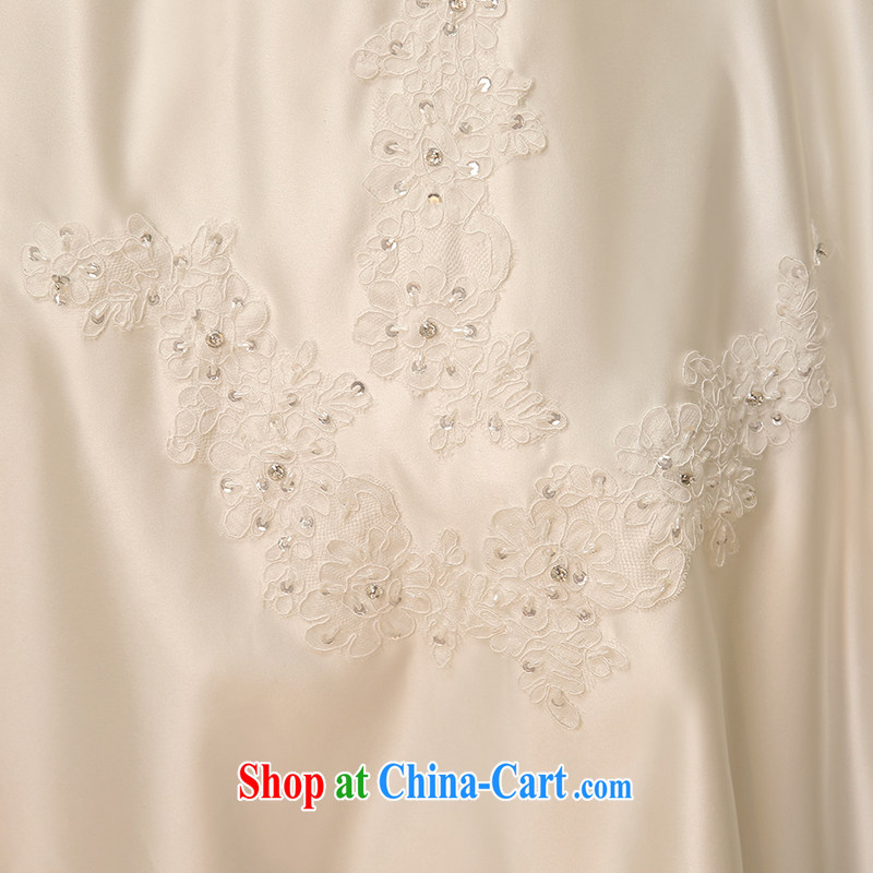 Leigh impression wedding dresses 2015 new bride's bare chest Korean white satin shaggy wedding minimalist summer 1809 H XL impression, Leigh, shopping on the Internet