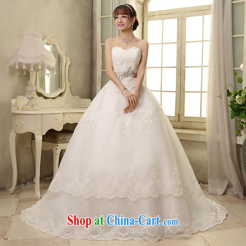 Leigh impression wedding dresses 2015 new retro double-shoulder-tail water drilling Web yarn bridal graphics thin smears chest wedding H XL 2807, impressive lady, shopping on the Internet