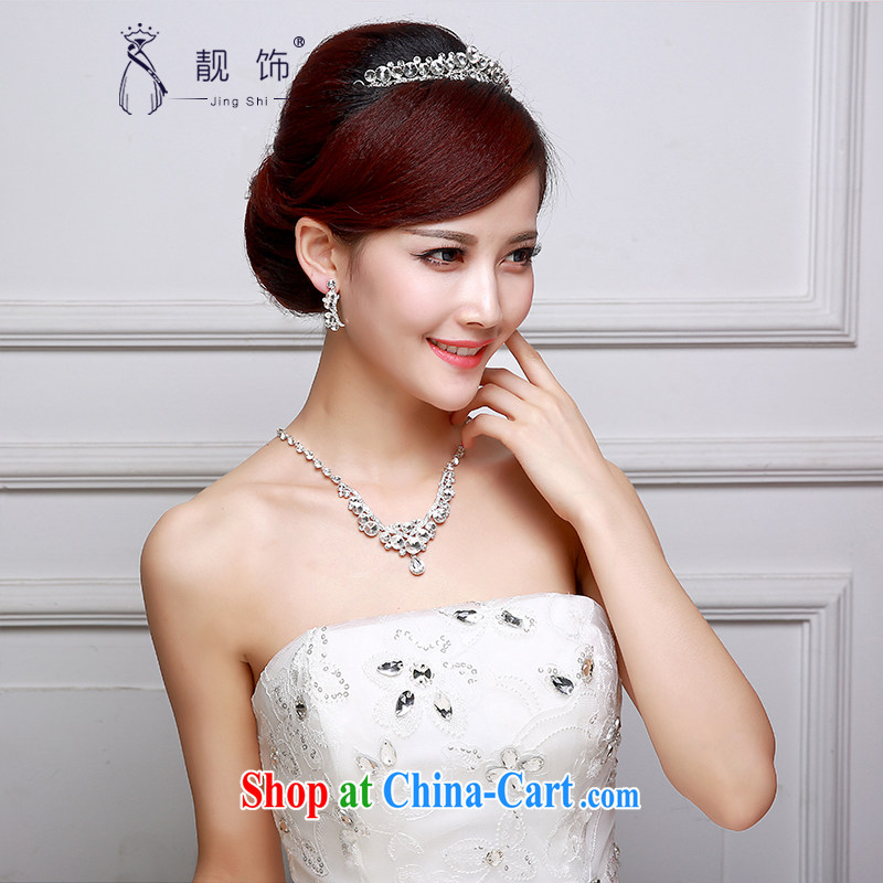 Beautiful decorated bridal head-dress wedding dresses accessories Crown necklace earrings 3 piece bridal wedding supplies Crown necklace Kit 005