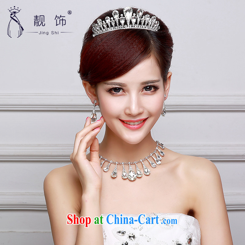 Beautiful ornaments 2015 new bridal jewelry diamond jewelry bridal wedding supplies Crown necklace earrings 3-Piece Crown suite 003, beautiful ornaments JinGSHi), and on-line shopping
