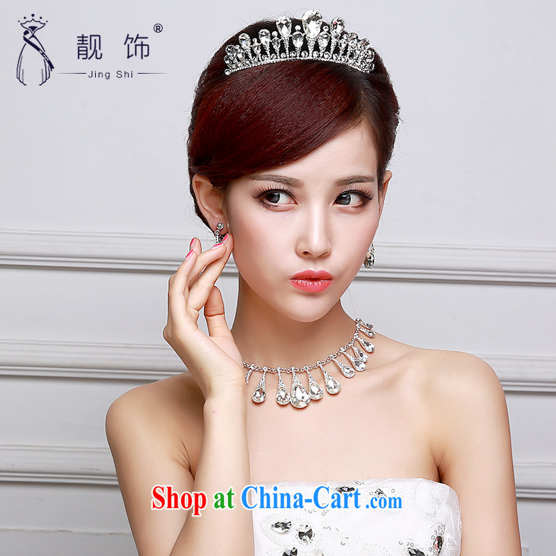 Beautiful ornaments 2015 new bridal jewelry diamond jewelry bridal wedding supplies Crown necklace earrings 3-Piece Crown suite 003, beautiful ornaments JinGSHi), and on-line shopping
