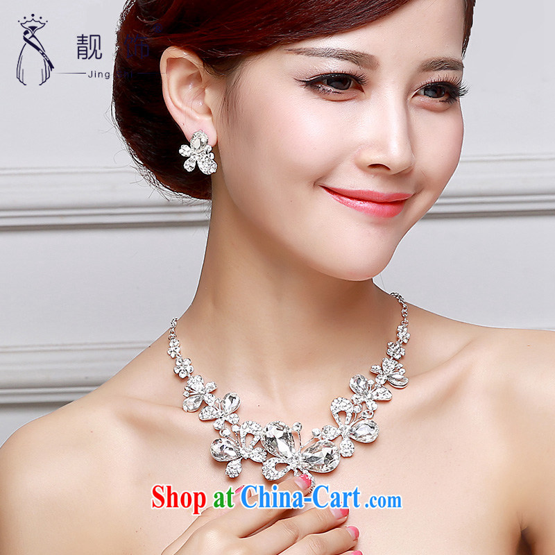 Beautiful ornaments 2015 new bridal jewelry diamond jewelry bridal wedding supplies Crown necklace earrings 3-Piece Crown suite 004, beautiful ornaments JinGSHi), and on-line shopping